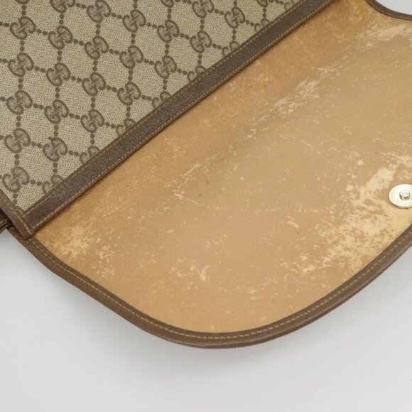 GUCCI GG Supreme Web Sherry Line Clutch Bag PVC Beige Red 156 01 031 Auth 102589 - Picture 13 of 16